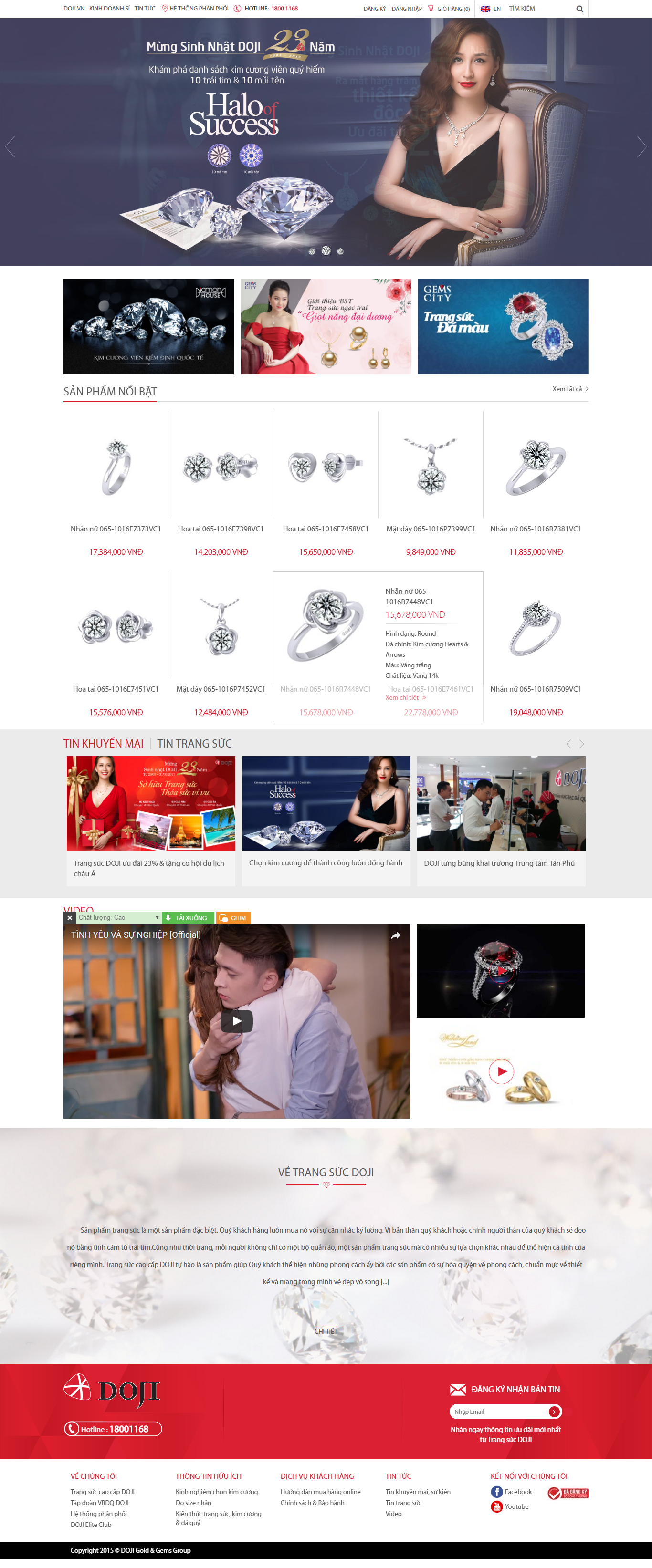 Thiết kế Web Đồ trang sức trangsuc.doji.vn